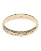 Etched Floral Motif Band in Yellow Gold